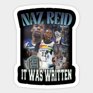 Naz Reid Minnesota Fan Favorite #11 Vintage 90's Retro Graphic Tee Design Sticker